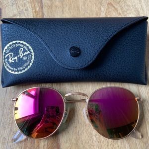 Ray ban pink round lenses sunglasses